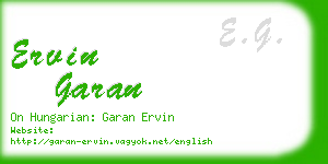 ervin garan business card